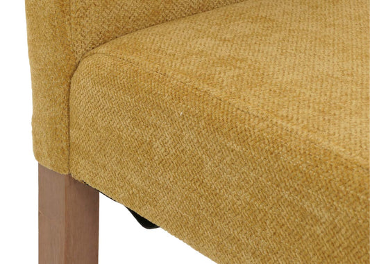 Cosmo Casa - Set van 2 Littau Eetkamerstoelen - Keukenstoelen met Hoge Rugleuning - Chenillehout Stof - Geel - Naturelkleurige Poten