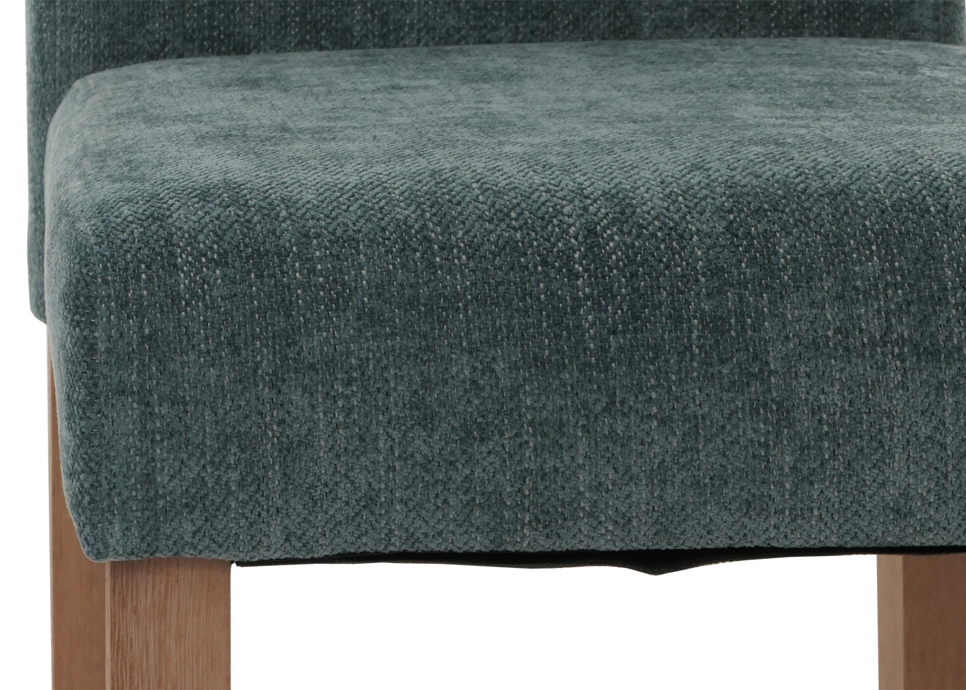 Cosmo Casa - Set van 2 Littau Eetkamerstoelen - Keukenstoelen met Hoge Rugleuning - Chenillehout Stof - Groen - Naturelkleurige Poten