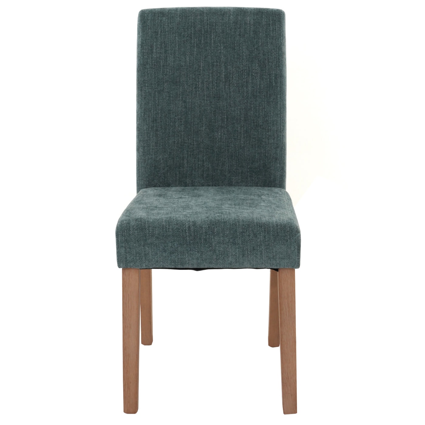 Cosmo Casa - Set van 2 Littau Eetkamerstoelen - Keukenstoelen met Hoge Rugleuning - Chenillehout Stof - Groen - Naturelkleurige Poten