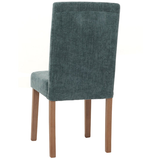 Cosmo Casa - Set van 2 Littau Eetkamerstoelen - Keukenstoelen met Hoge Rugleuning - Chenillehout Stof - Groen - Naturelkleurige Poten