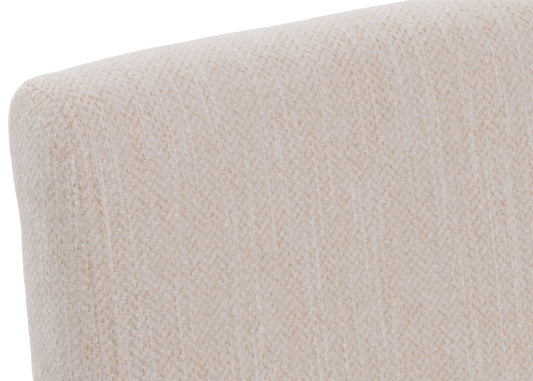 Cosmo Casa - Set van 4 Littau Eetkamerstoelen - Keukenstoelen met Hoge Rugleuning - Chenillehout Stof - Crème - Naturelkleurige Poten