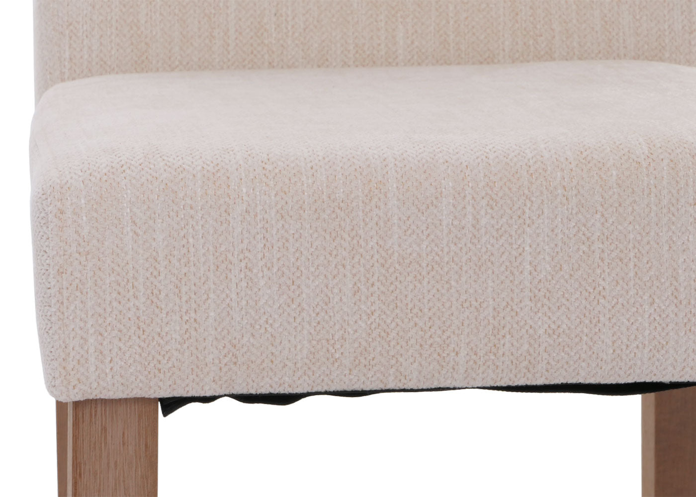 Cosmo Casa - Set van 4 Littau Eetkamerstoelen - Keukenstoelen met Hoge Rugleuning - Chenillehout Stof - Crème - Naturelkleurige Poten