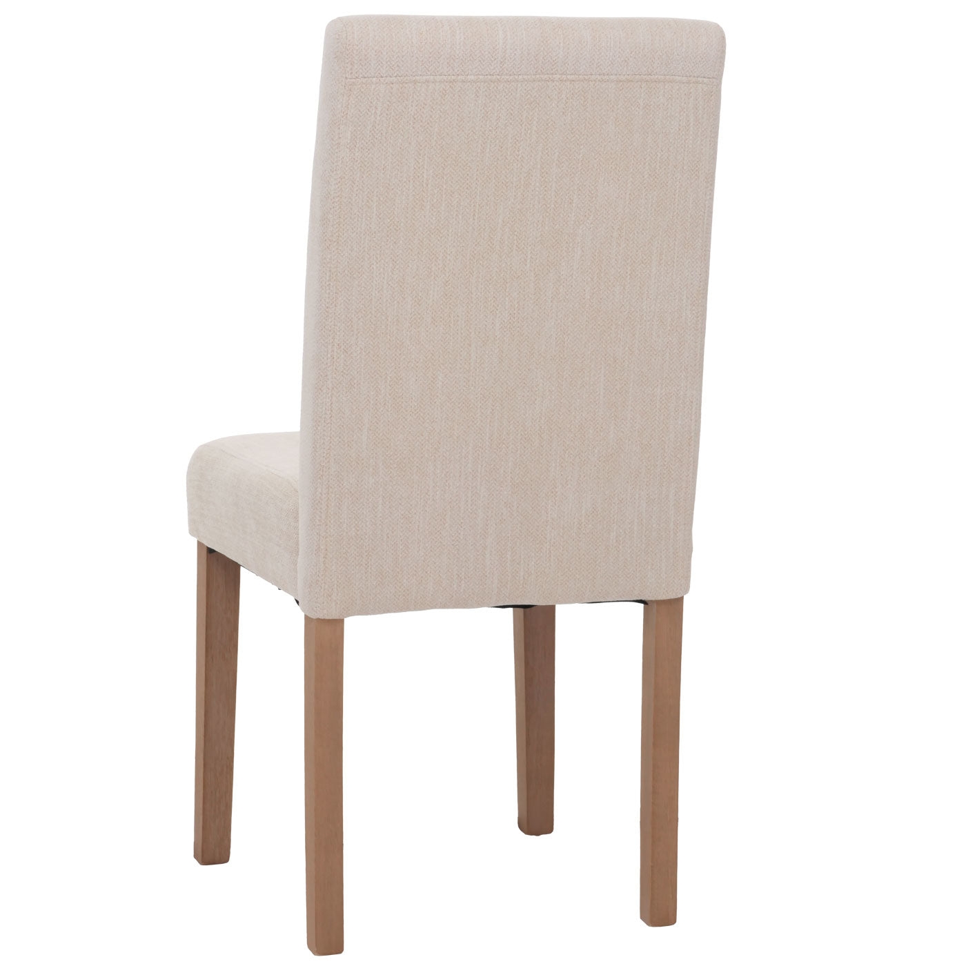 Cosmo Casa - Set van 4 Littau Eetkamerstoelen - Keukenstoelen met Hoge Rugleuning - Chenillehout Stof - Crème - Naturelkleurige Poten