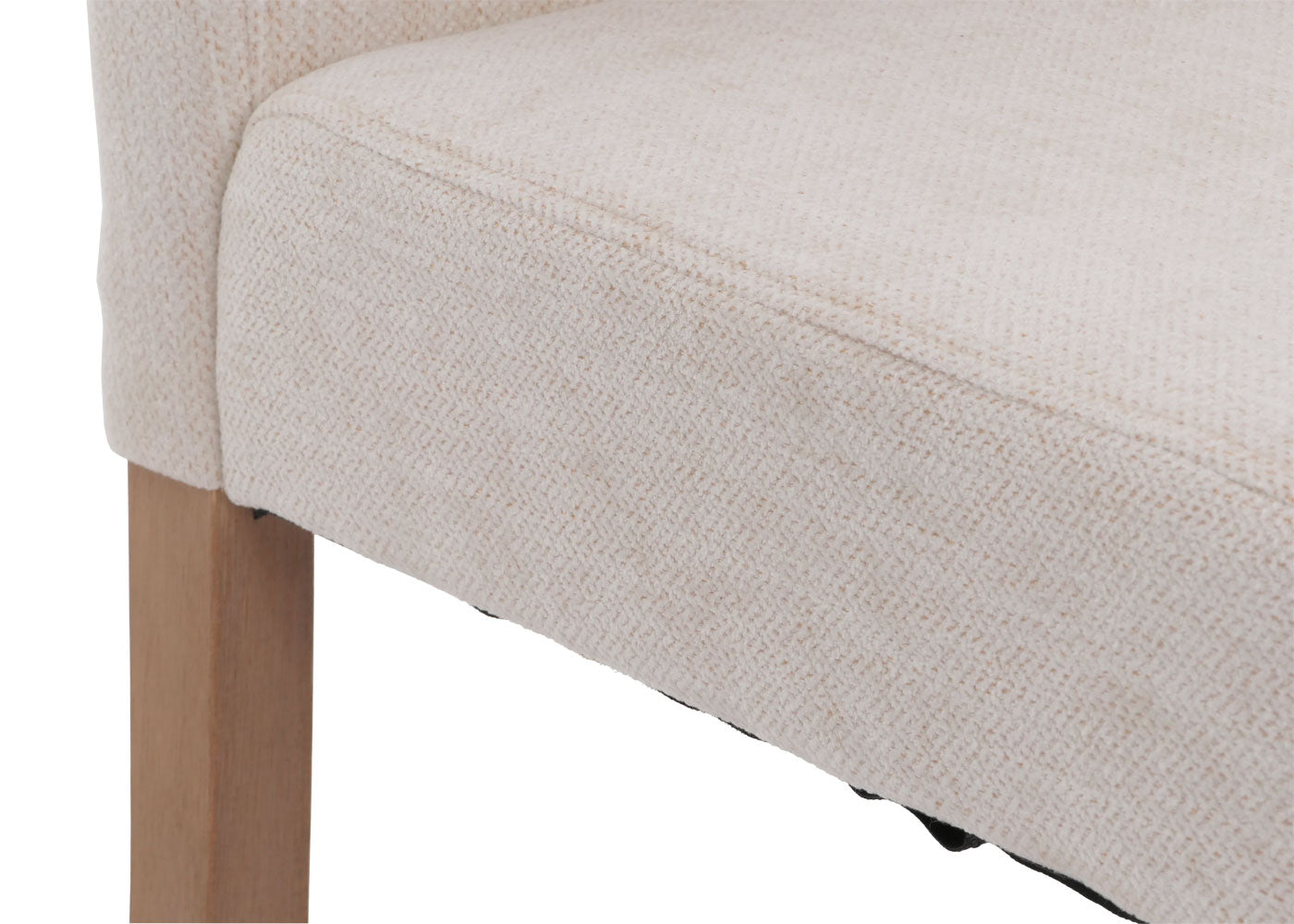 Cosmo Casa - Set van 4 Littau Eetkamerstoelen - Keukenstoelen met Hoge Rugleuning - Chenillehout Stof - Crème - Naturelkleurige Poten