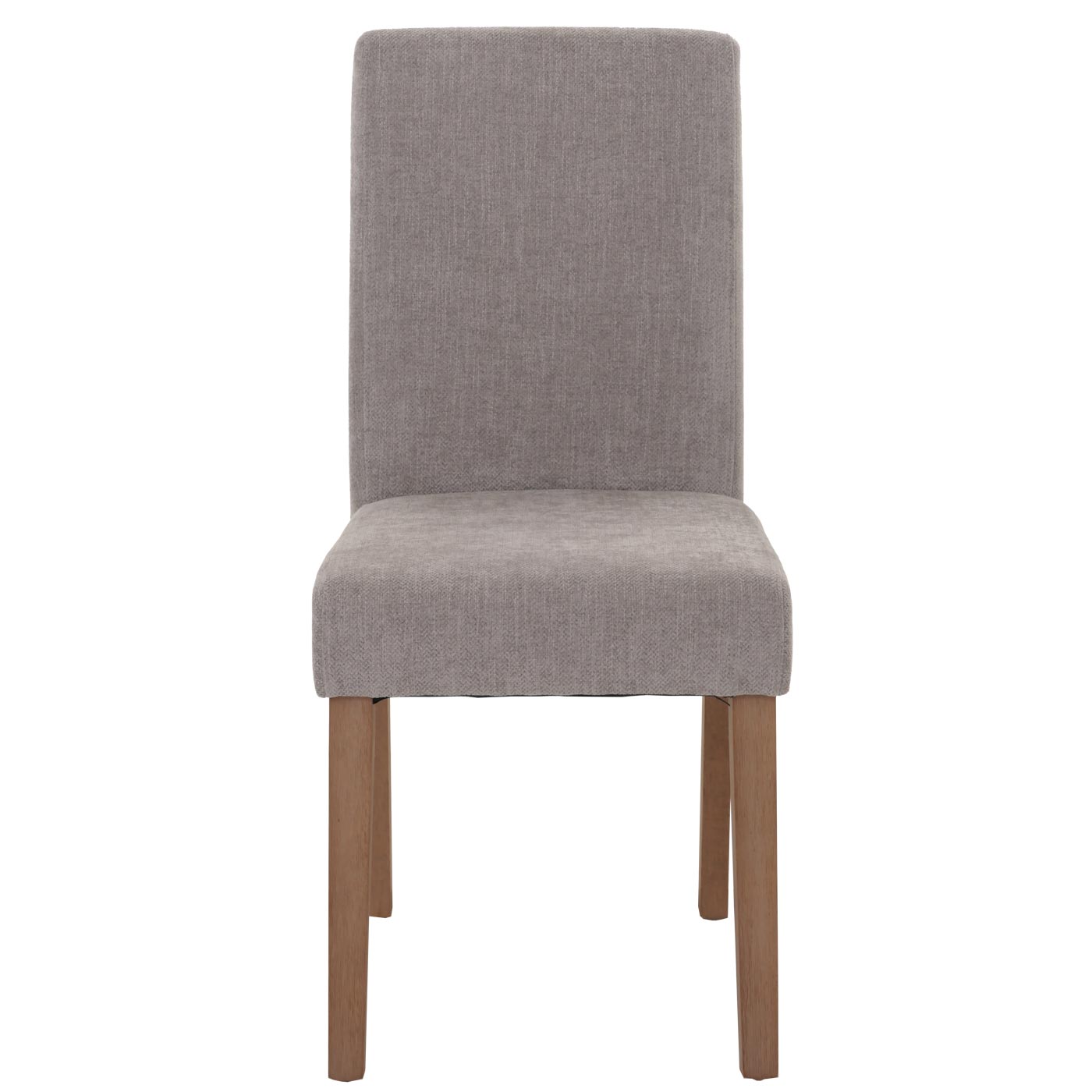 Cosmo Casa - Set van 4 Littau Eetkamerstoelen - Keukenstoelen met Hoge Rugleuning - Chenille Stof - Lichtgrijs - Naturelkleurige Poten