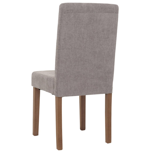 Cosmo Casa - Set van 4 Littau Eetkamerstoelen - Keukenstoelen met Hoge Rugleuning - Chenille Stof - Lichtgrijs - Naturelkleurige Poten