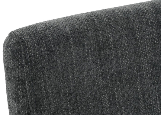 Cosmo Casa - Set van 4 Littau Eetkamerstoelen - Keukenstoelen met Hoge Rugleuning - Chenille Stof - Donkergrijs - Naturelkleurige Poten