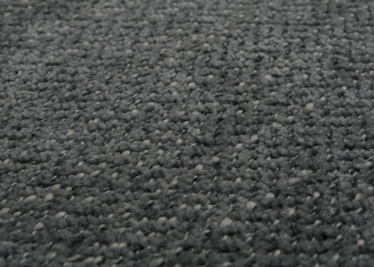 Cosmo Casa - Set van 4 Littau Eetkamerstoelen - Keukenstoelen met Hoge Rugleuning - Chenille Stof - Donkergrijs - Naturelkleurige Poten