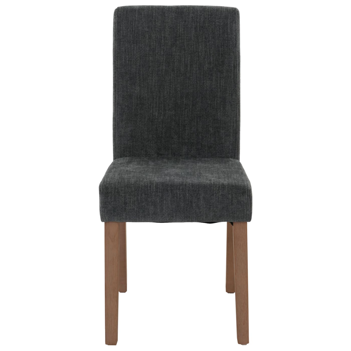 Cosmo Casa - Set van 4 Littau Eetkamerstoelen - Keukenstoelen met Hoge Rugleuning - Chenille Stof - Donkergrijs - Naturelkleurige Poten