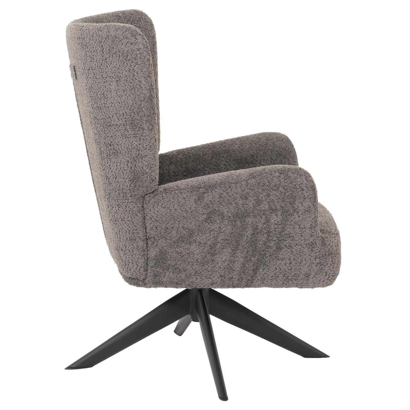 Cosmo Casa - Loungestoel - Cocktailstoel - Gestoffeerde Stoel - Relaxstoel - Draaibaar - Chenille Stof - Metaal - Donkergrijs