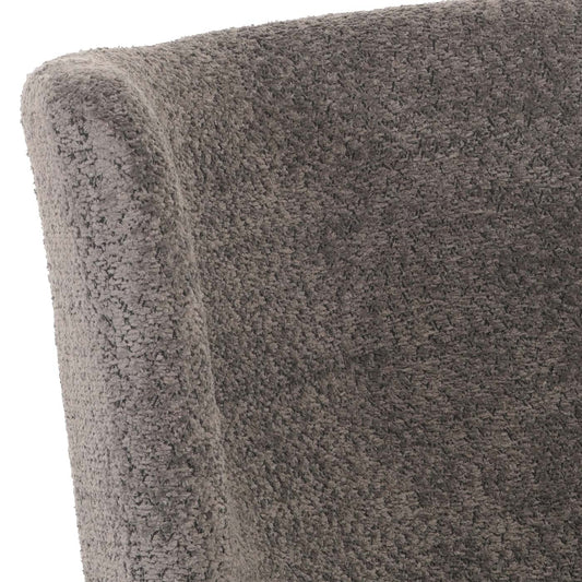 Cosmo Casa - Loungestoel - Cocktailstoel - Gestoffeerde Stoel - Relaxstoel - Draaibaar - Chenille Stof - Metaal - Donkergrijs