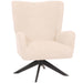 Cosmo Casa - Loungestoel - Cocktailstoel - Gestoffeerde Stoel - Relaxstoel - Draaibaar - Chenille Stof - Metaal - Crème-Beige