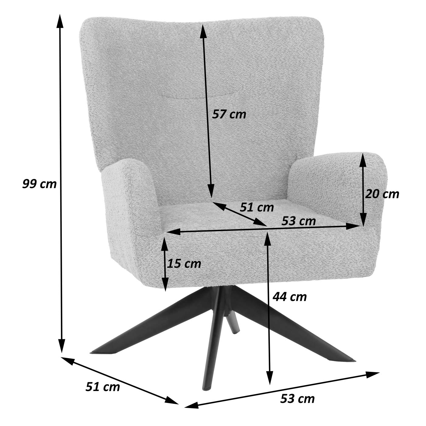 Cosmo Casa - Loungestoel - Cocktailstoel - Gestoffeerde Stoel - Relaxstoel - Draaibaar - Chenille Stof - Metaal - Crème-Beige