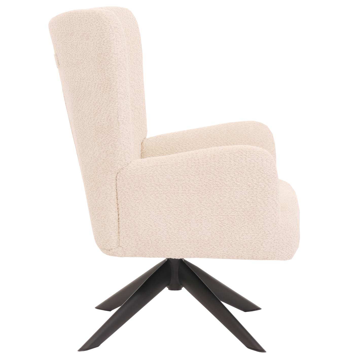 Cosmo Casa - Loungestoel - Cocktailstoel - Gestoffeerde Stoel - Relaxstoel - Draaibaar - Chenille Stof - Metaal - Crème-Beige