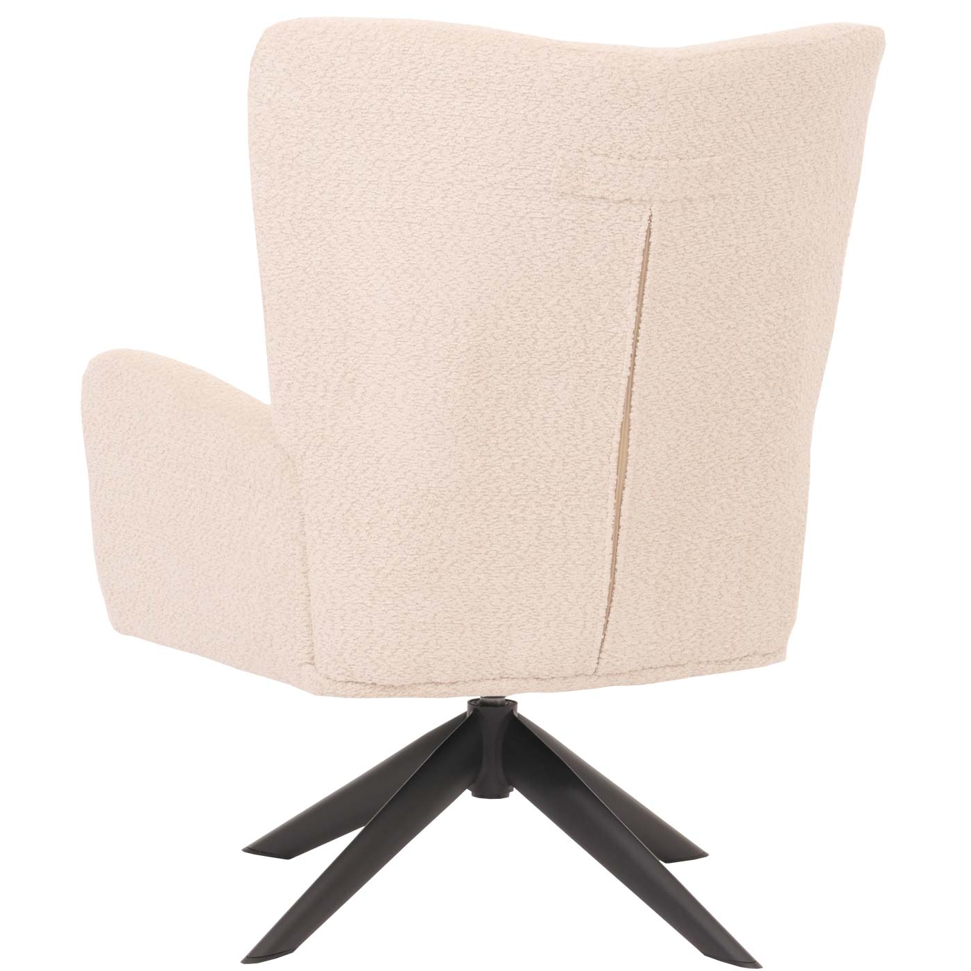 Cosmo Casa - Loungestoel - Cocktailstoel - Gestoffeerde Stoel - Relaxstoel - Draaibaar - Chenille Stof - Metaal - Crème-Beige