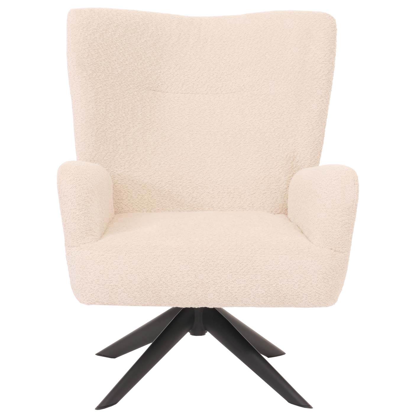 Cosmo Casa - Loungestoel - Cocktailstoel - Gestoffeerde Stoel - Relaxstoel - Draaibaar - Chenille Stof - Metaal - Crème-Beige