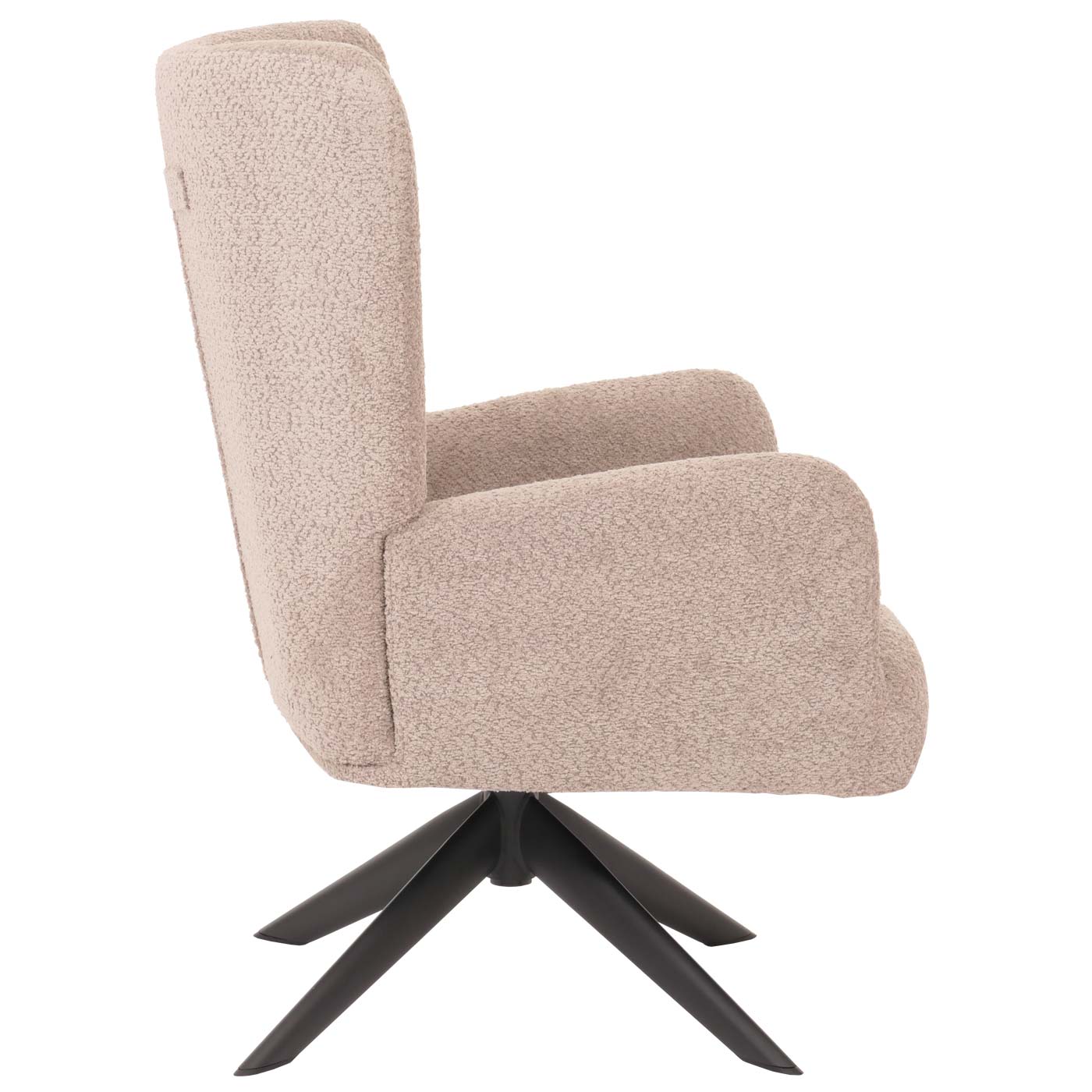 Cosmo Casa - Loungestoel - Cocktailstoel - Gestoffeerde Stoel - Relaxstoel - Draaibaar - Chenille Stof - Metaal - Taupe