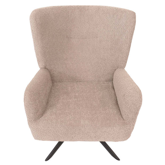 Cosmo Casa - Loungestoel - Cocktailstoel - Gestoffeerde Stoel - Relaxstoel - Draaibaar - Chenille Stof - Metaal - Taupe