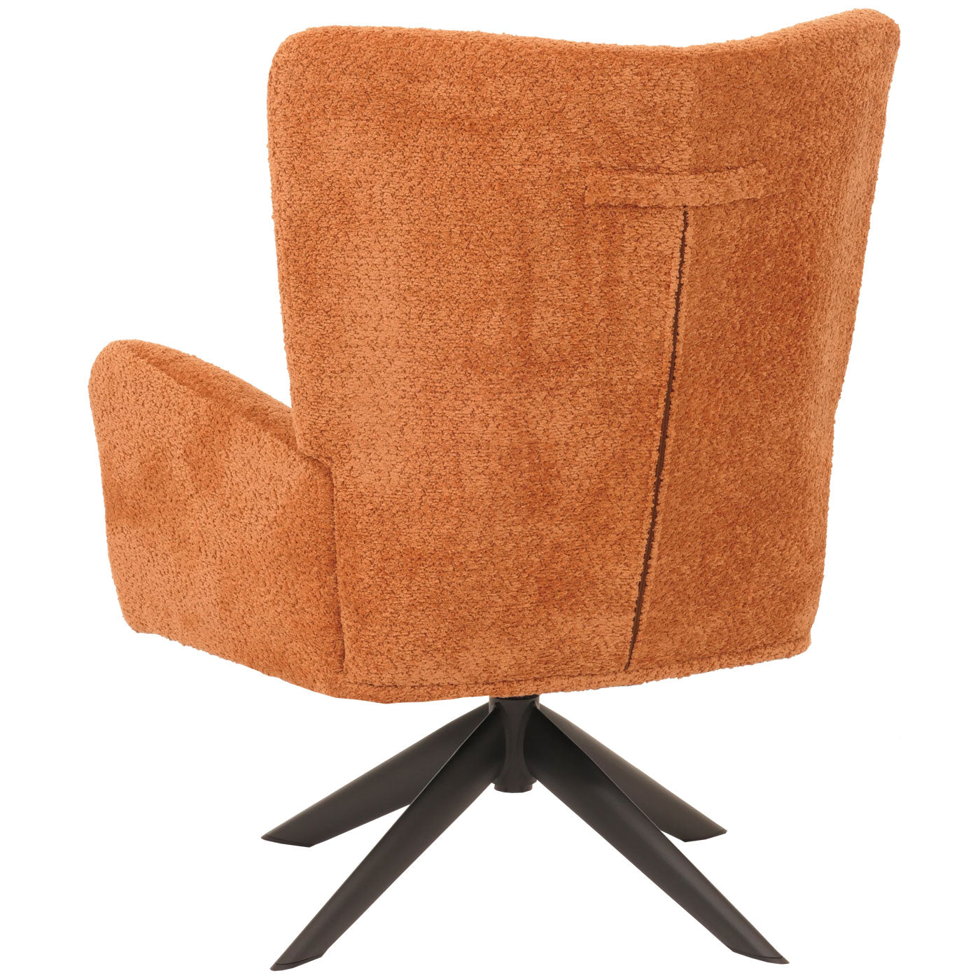 Cosmo Casa - Loungestoel - Cocktailstoel - Gestoffeerde Stoel - Relaxstoel - Draaibaar - Chenille Stof - Metaal - Terracotta