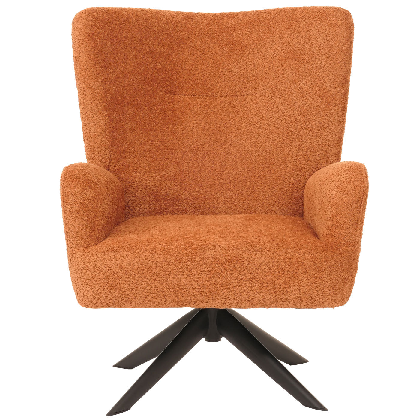 Cosmo Casa - Loungestoel - Cocktailstoel - Gestoffeerde Stoel - Relaxstoel - Draaibaar - Chenille Stof - Metaal - Terracotta