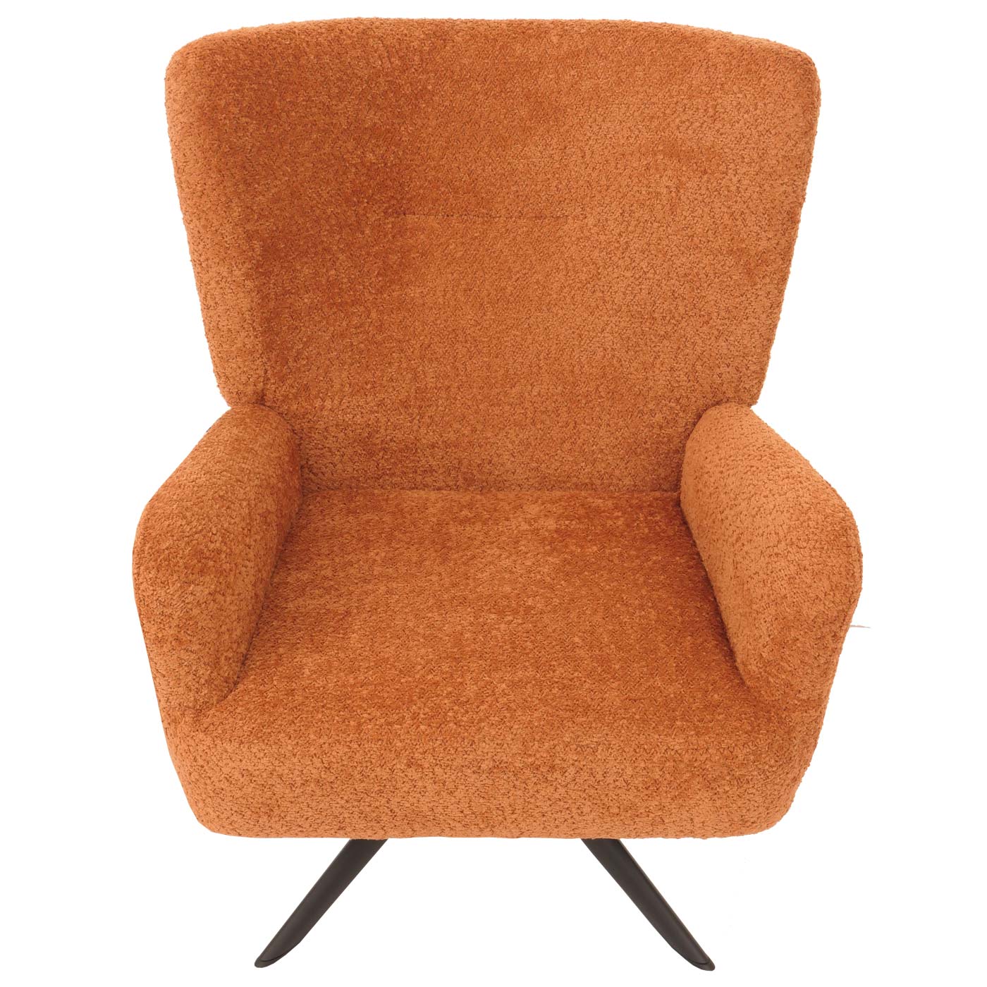 Cosmo Casa - Loungestoel - Cocktailstoel - Gestoffeerde Stoel - Relaxstoel - Draaibaar - Chenille Stof - Metaal - Terracotta