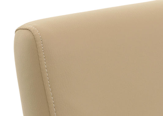 Cosmo Casa - Set van 2 Eetkamerstoelen - Keukenstoel - Fauteuil - Massief Hout - Kunstleer - Crème - Zwarte Poten