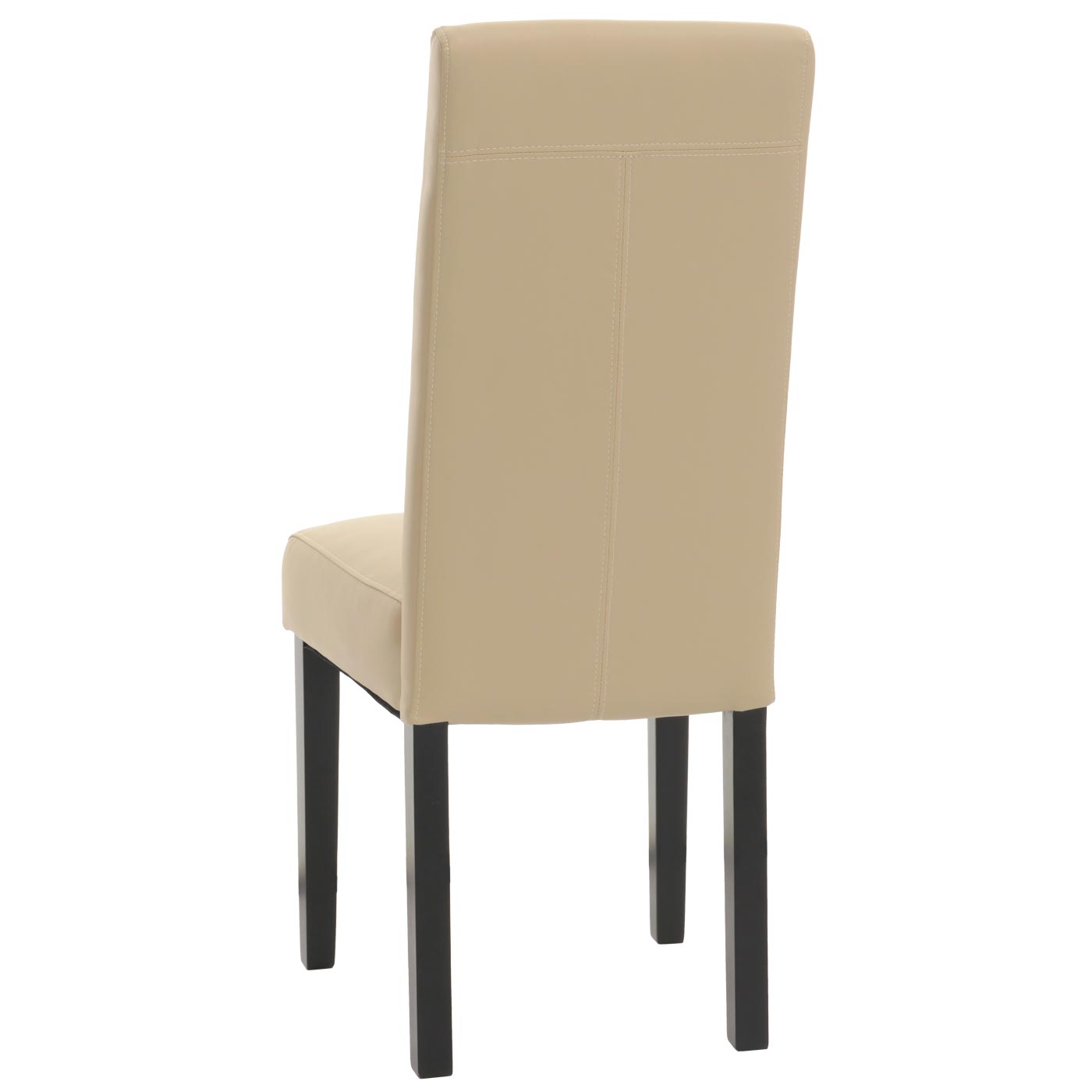 Cosmo Casa - Set van 2 Eetkamerstoelen - Keukenstoel - Fauteuil - Massief Hout - Kunstleer - Crème - Zwarte Poten
