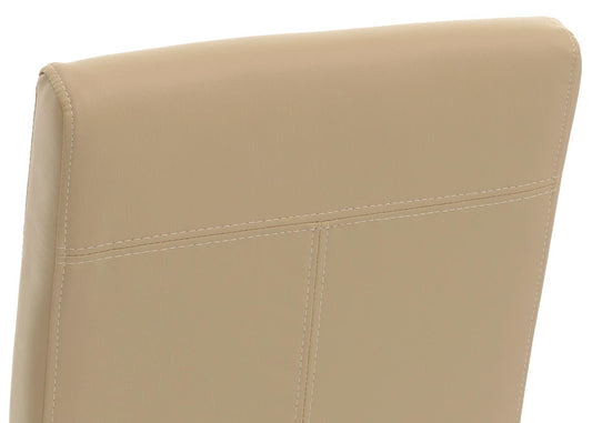 Cosmo Casa - Set van 2 Eetkamerstoelen - Keukenstoel - Fauteuil - Massief Hout - Kunstleer - Crème - Zwarte Poten