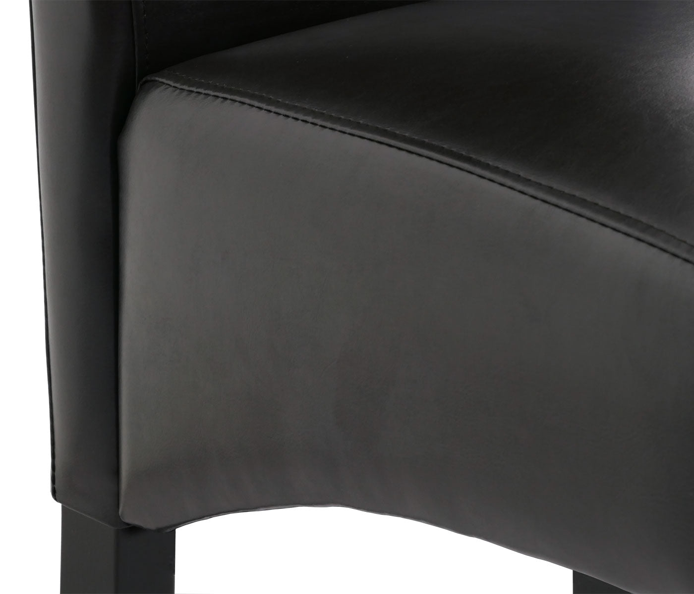 Cosmo Casa - Set van 2 Eetkamerstoelen - Massief Hout - Kunstleer - Zwartbruin - Zwarte Poten