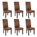 Cosmo Casa - Set van 6 Eetkamerstoelen - Keukenstoel - Fauteuil - Massief Hout - Stoftextiel Suède Look - Zwarte Poten