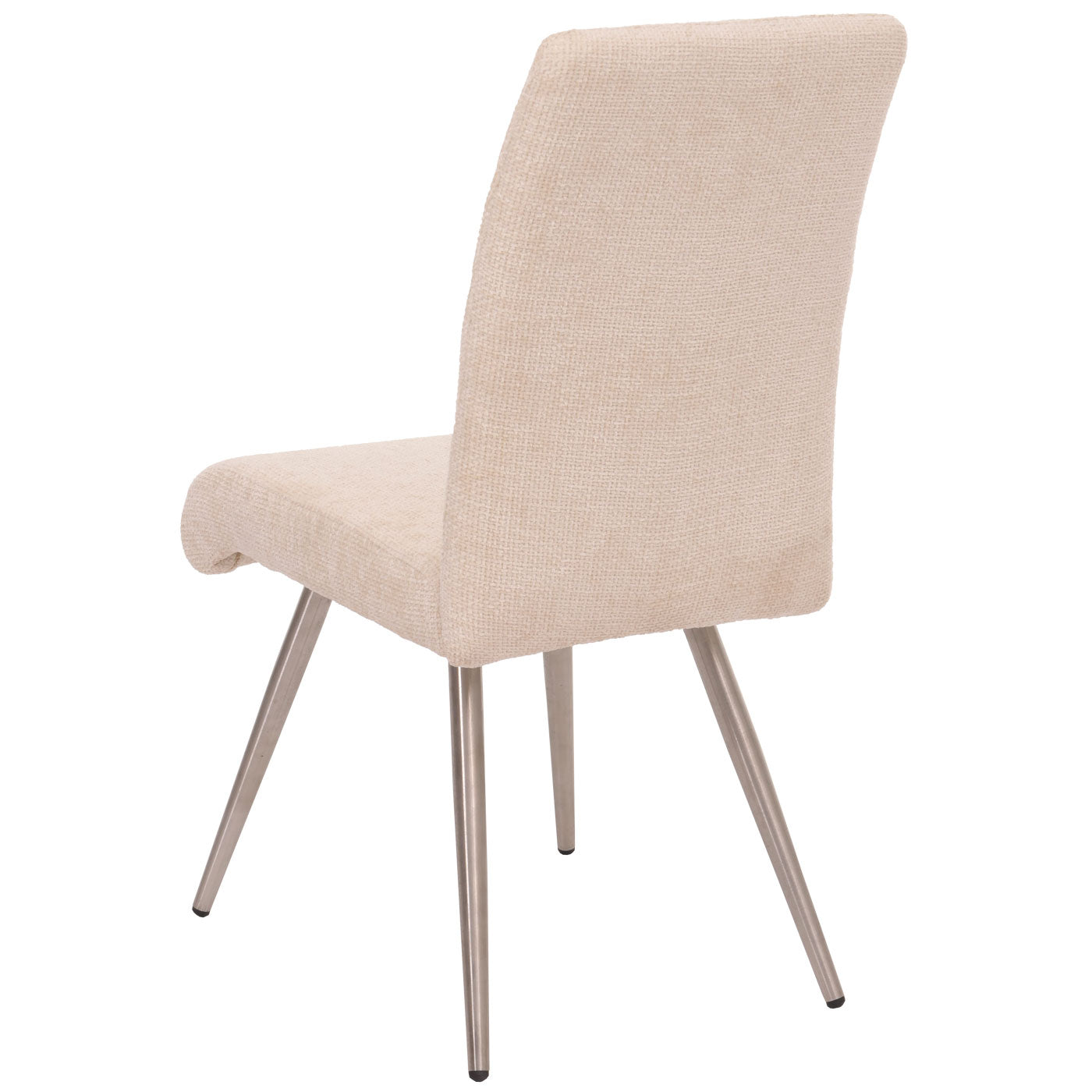 Cosmo Casa - Set van 2 Eetkamerstoelen - Geborsteld Roestvrij Staal - Textiel Chenille - Crème