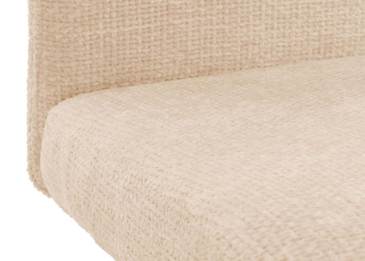 Cosmo Casa - Set van 2 Eetkamerstoelen - Geborsteld Roestvrij Staal - Textiel Chenille - Crème