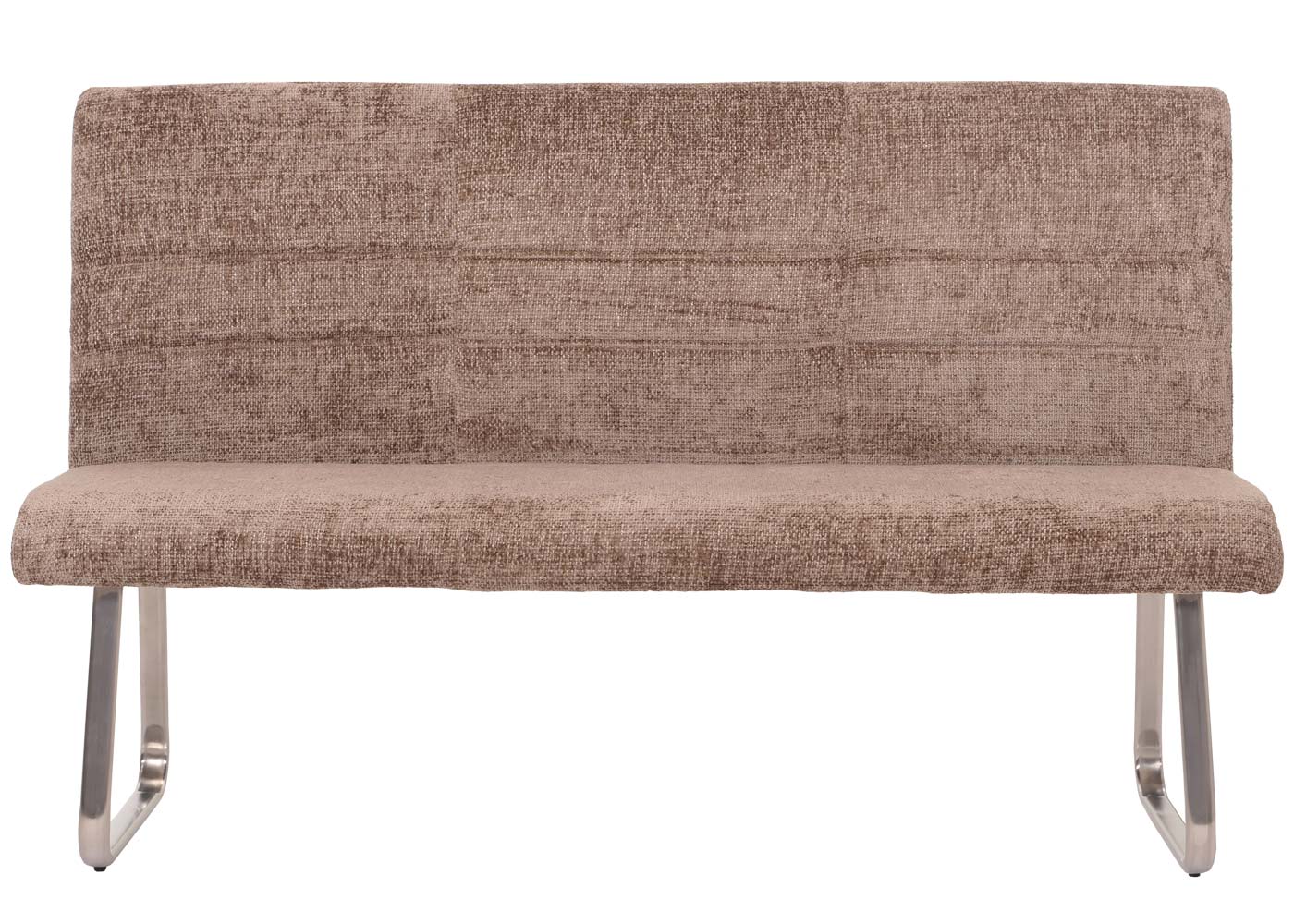 Cosmo Casa - Eetkamerbank 160cm - Geborsteld Roestvrij Staal - Textiel Chenille - Bruin