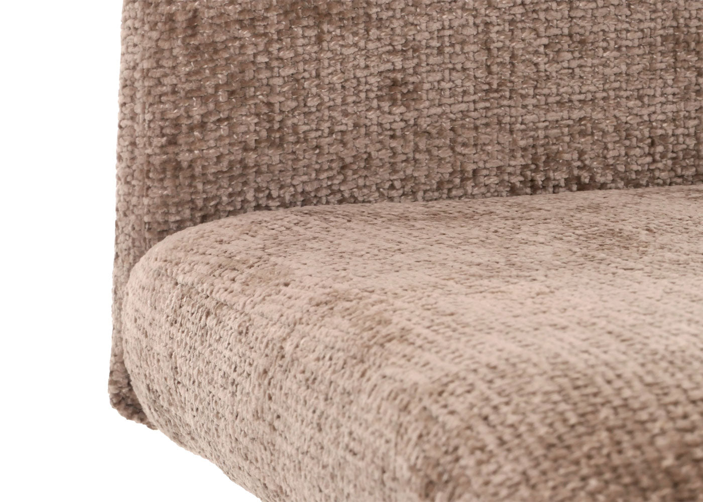 Cosmo Casa - Set van 2 Eetkamerstoelen - Geborsteld Roestvrij Staal - Textiel Chenille - Bruin