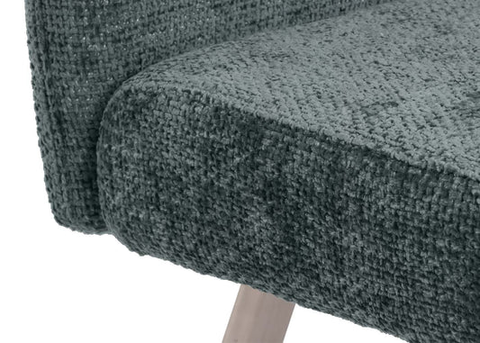 Cosmo Casa - Eetkamerbank 160cm - Geborsteld Roestvrij Staal - Textiel Chenille - Blauwgroen