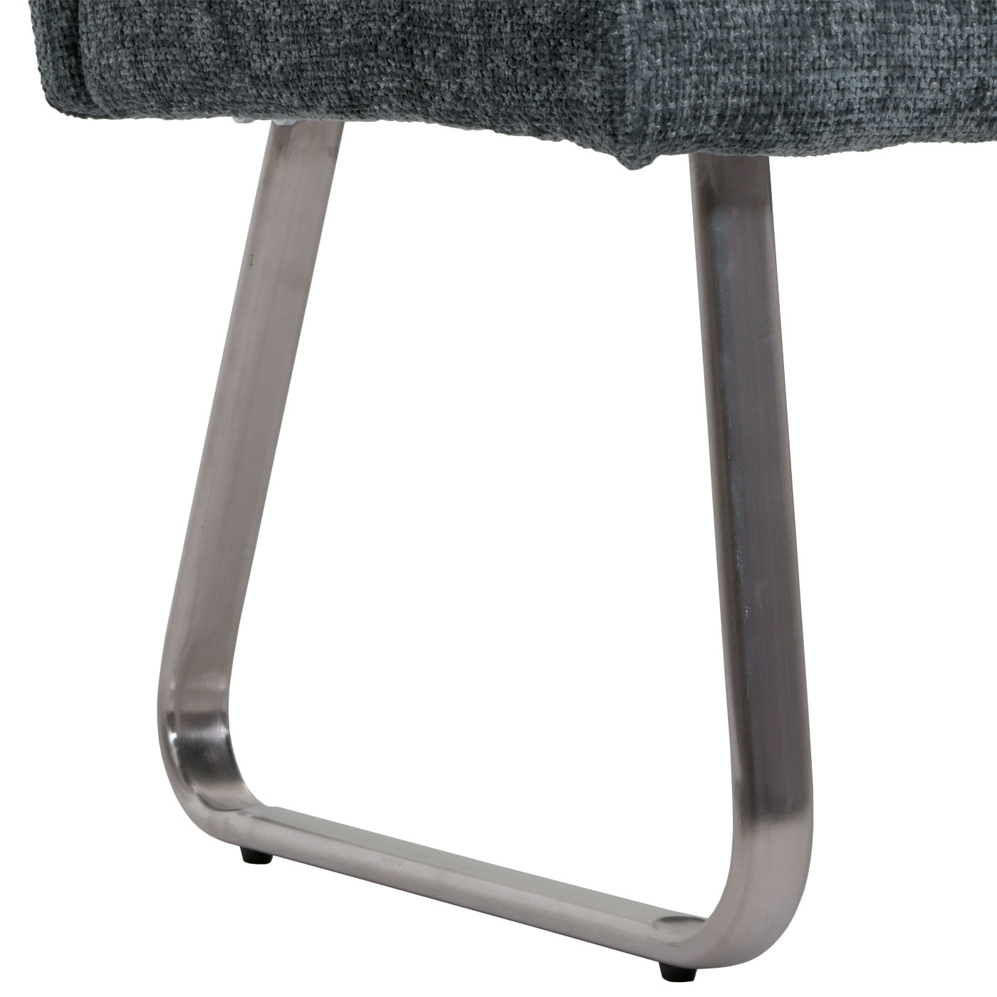 Cosmo Casa - Eetkamerbank 160cm - Geborsteld Roestvrij Staal - Textiel Chenille - Blauwgroen