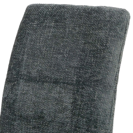 Cosmo Casa - Set van 2 Eetkamerstoelen - Geborsteld Roestvrij Staal - Textiel Chenille - Blauwgroen