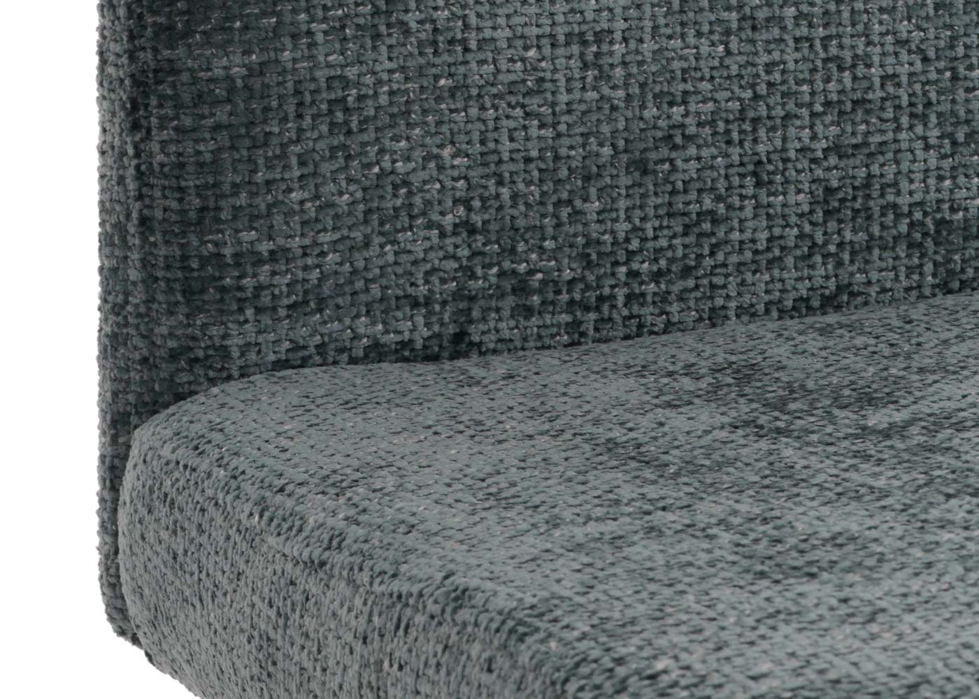 Cosmo Casa - Set van 2 Eetkamerstoelen - Geborsteld Roestvrij Staal - Textiel Chenille - Blauwgroen