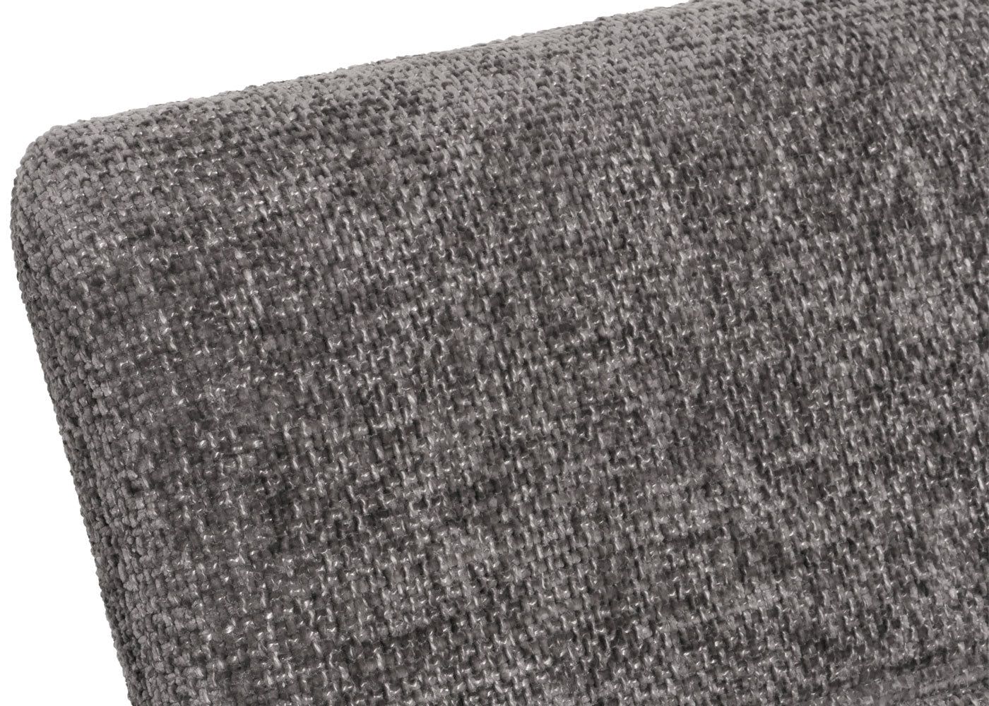 Cosmo Casa - Eetkamerbank 160cm - Geborsteld Roestvrij Staal - Textiel Chenille - Donkergrijs