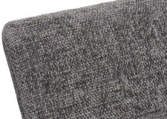 Cosmo Casa - Eetkamerbank 160cm - Geborsteld Roestvrij Staal - Textiel Chenille - Donkergrijs