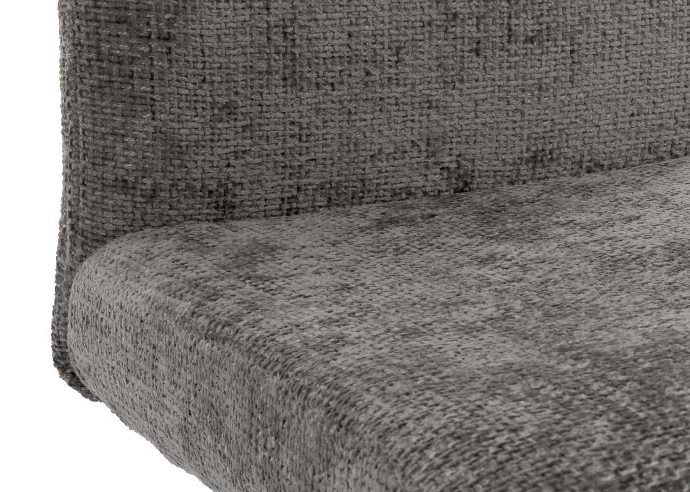 Cosmo Casa - Set van 2 Eetkamerstoelen - Geborsteld Roestvrij Staal - Textiel Chenille - Donkergrijs