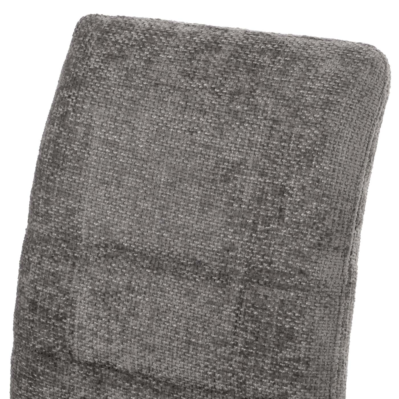 Cosmo Casa - Set van 2 Eetkamerstoelen - Geborsteld Roestvrij Staal - Textiel Chenille - Donkergrijs