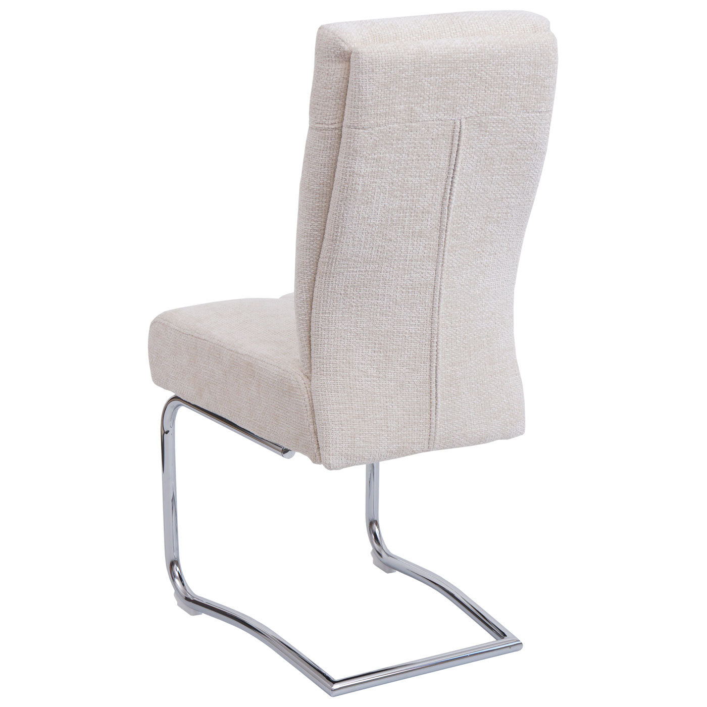 Cosmo Casa - Set van 2 Eetkamerstoelen - Sledestoel & Fauteuil - Metaal - Chenille Stof - Crème