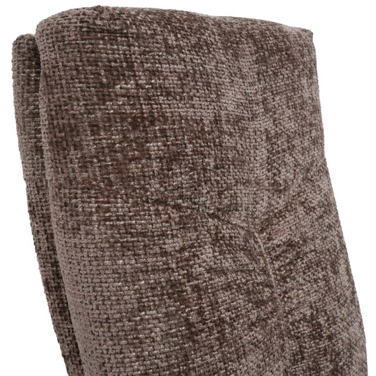 Cosmo Casa - Set van 2 Eetkamerstoelen - Sledestoel & Fauteuil - Metaal - Chenille Stof - Bruin