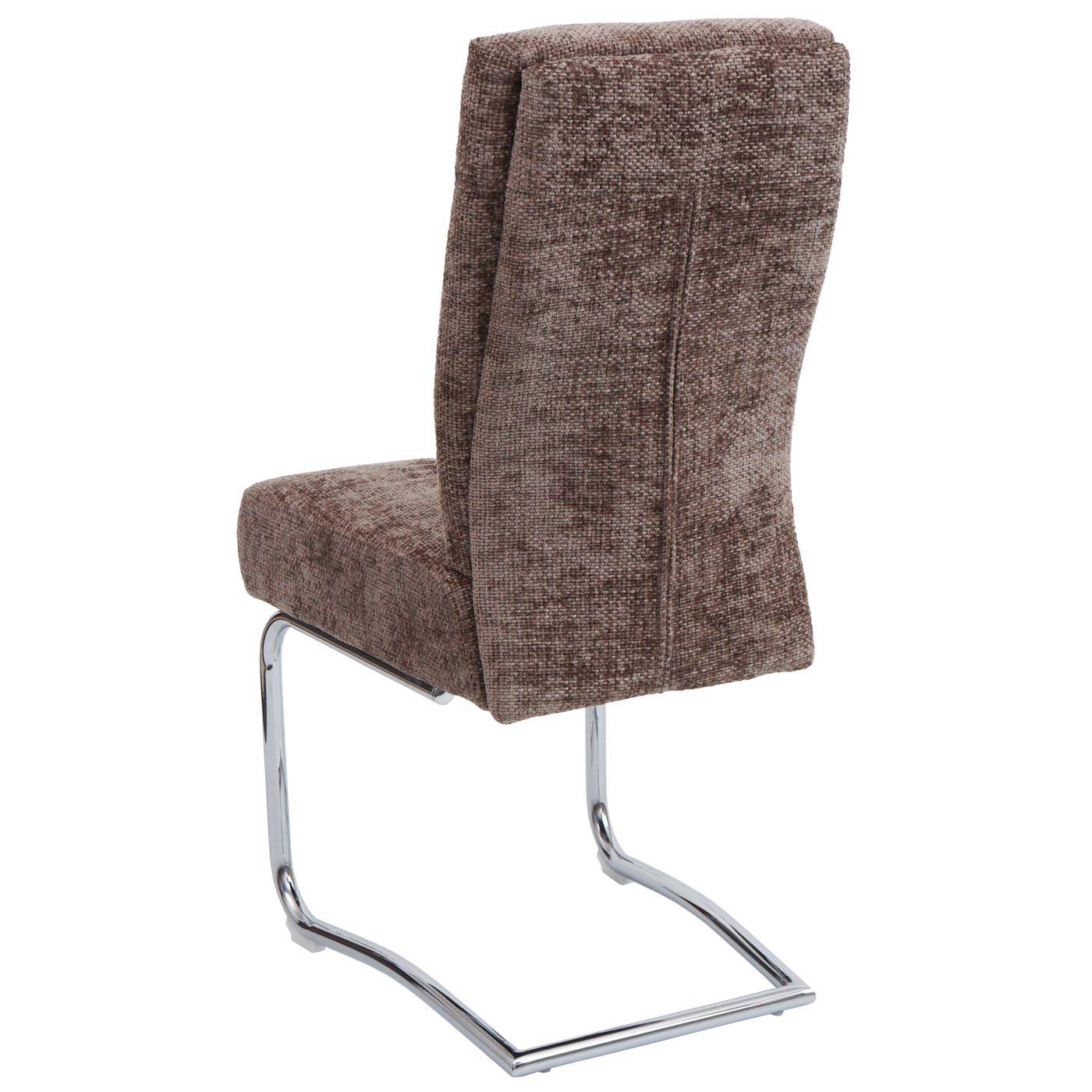 Cosmo Casa - Set van 2 Eetkamerstoelen - Sledestoel & Fauteuil - Metaal - Chenille Stof - Bruin