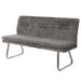 Cosmo Casa - Bank - Eetkamerbank - Gestoffeerde Bank - Rugleuning - Chenille Stof - Geborsteld Roestvrij Staal - 160cm - Donkergrijs