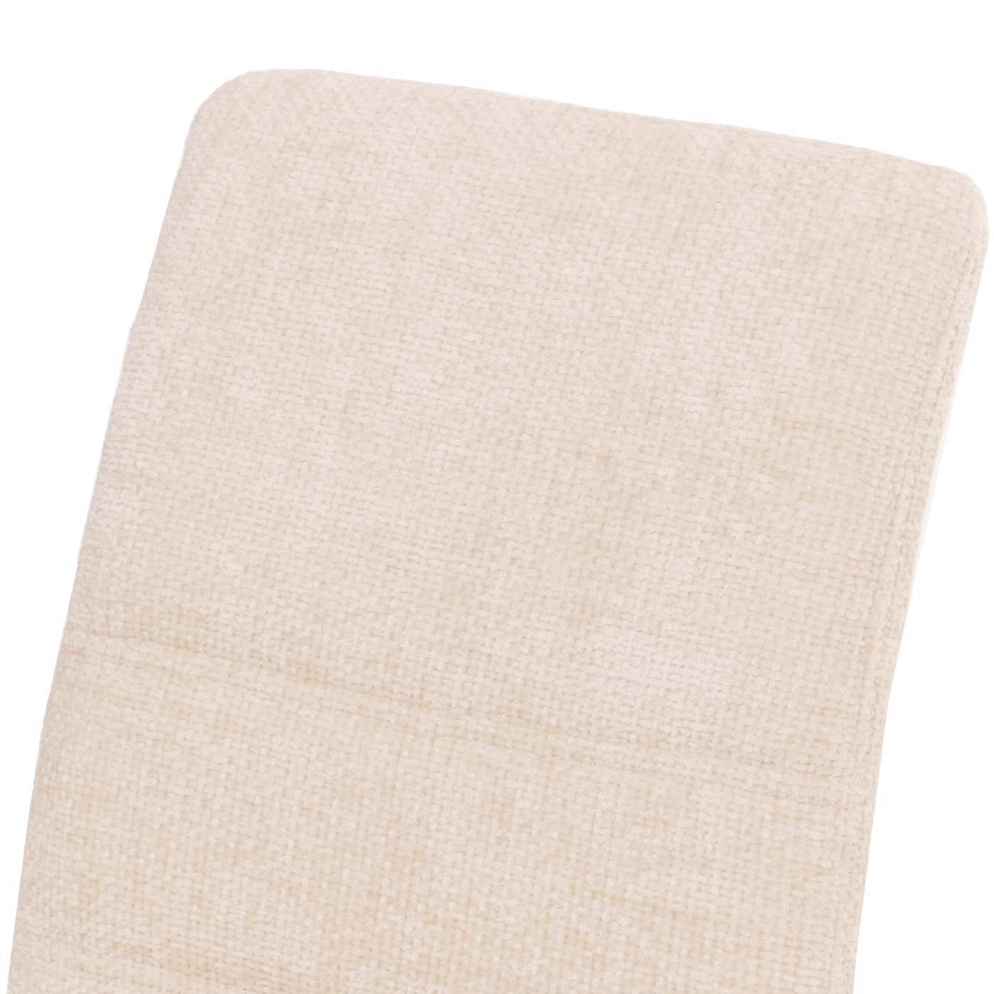 Cosmo Casa - Set van 2 Eetkamerstoelen met Armleuningen - Geborsteld Roestvrij Staal - Textiel Chenille - Crème