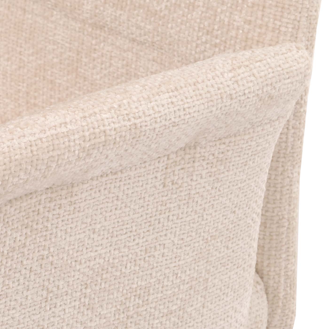 Cosmo Casa - Set van 2 Eetkamerstoelen met Armleuningen - Geborsteld Roestvrij Staal - Textiel Chenille - Crème