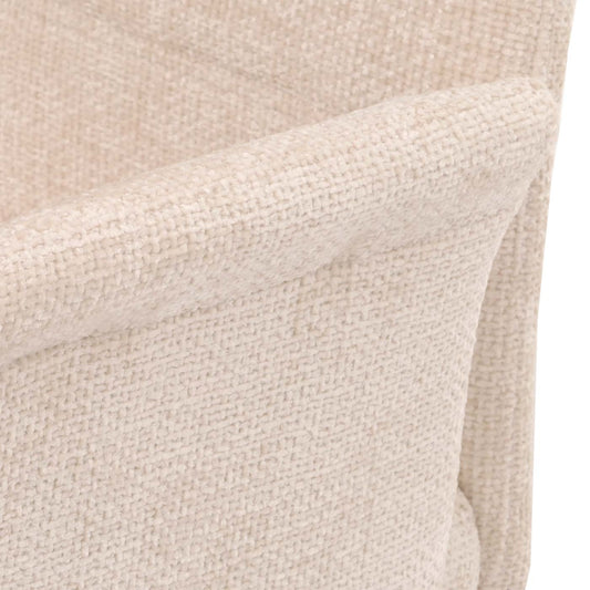 Cosmo Casa - Set van 2 Eetkamerstoelen met Armleuningen - Geborsteld Roestvrij Staal - Textiel Chenille - Crème