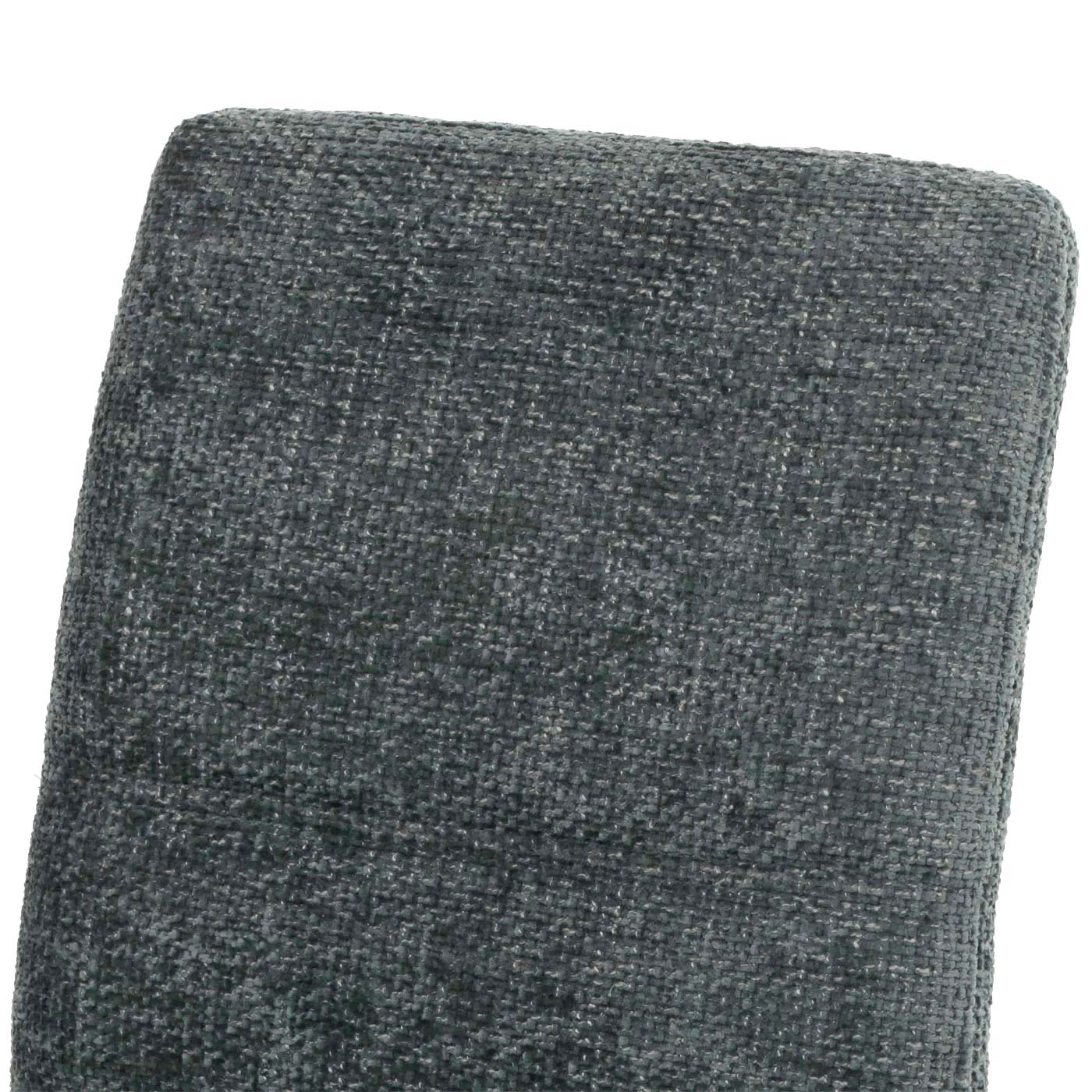 Cosmo Casa - Set van 2 Eetkamerstoelen met Armleuningen - Geborsteld Roestvrij Staal - Textiel Chenille - Blauwgroen